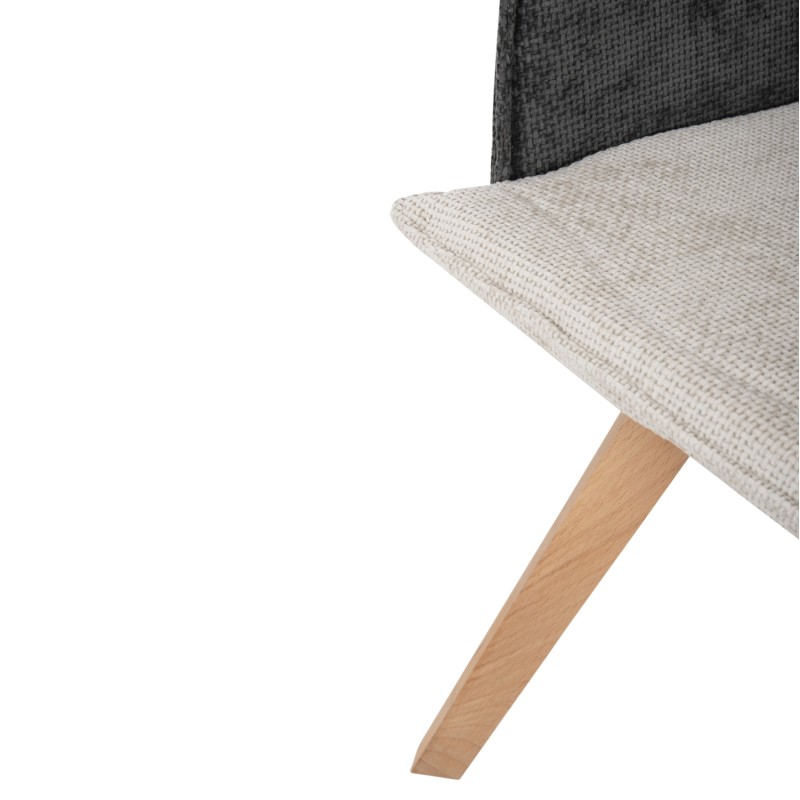 DINING ARMCHAIR REX FK9847.04 BEIGE-GREY FABRIC-BEECH WOOD LEGS 53x60x93Hcm. DINING ARMCHAIR REX FK9847.04 BEIGE-GREY FABRIC-BEECH WOOD LEGS 53x60x93Hcm.