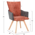 DINING ARMCHAIR REX FK9847.06 BRICK RED-GREY FABRIC-BEECH WOOD LEGS 53x60x93Hcm. DINING ARMCHAIR REX FK9847.06 BRICK RED-GREY FABRIC-BEECH WOOD LEGS 53x60x93Hcm.