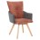 DINING ARMCHAIR REX FK9847.06 BRICK RED-GREY FABRIC-BEECH WOOD LEGS 53x60x93Hcm.