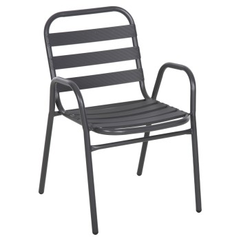 CHAIR PRELUDE FK5970.01 METAL FRAME-ALUMINUM SEAT & BACKREST-GREY 54x56x79Hcm.