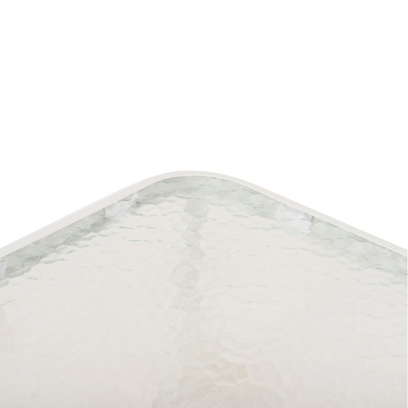 OUTDOOR SIDE TABLE SQUARE DIDO FK5975.02 METAL IN WHITE-GLASS 40x40x40Hcm. OUTDOOR SIDE TABLE SQUARE DIDO FK5975.02 METAL IN WHITE-GLASS 40x40x40Hcm.
