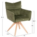 DINING ARMCHAIR QUILL FK9843.05 GREEN FABRIC-BEECH WOOD LEGS 61x57,5x91Hcm. DINING ARMCHAIR QUILL FK9843.05 GREEN FABRIC-BEECH WOOD LEGS 61x57,5x91Hcm.