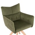 DINING ARMCHAIR QUILL FK9843.05 GREEN FABRIC-BEECH WOOD LEGS 61x57,5x91Hcm. DINING ARMCHAIR QUILL FK9843.05 GREEN FABRIC-BEECH WOOD LEGS 61x57,5x91Hcm.