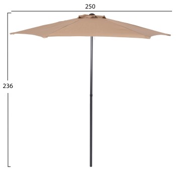 ALUMINUM UMBRELLA WITH 6 SPOKES KACEN FK6030.04 MOCHA-ANTHRACITE Φ250x236H cm. ALUMINUM UMBRELLA WITH 6 SPOKES KACEN FK6030.04 MOCHA-ANTHRACITE Φ250x236H cm.