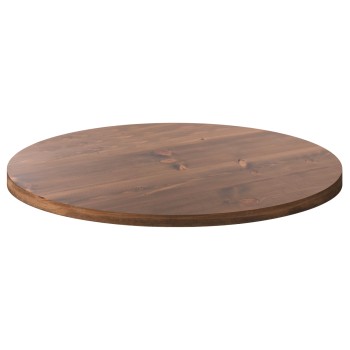 ROUND TABLETOP FK6154 SOLID FIR WOOD IN WALNUT VARNISH Φ80x4(thickness)cm.