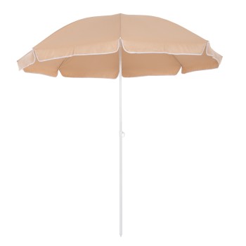 BEACH UMBRELLA WITH 8 FIBERGLASS SPOKES 2.00m FK6015.04 MOCHA COLOR-WHITE POLE