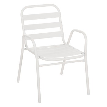 CHAIR PRELUDE FK5970.02 METAL FRAME-ALUMINUM SEAT & BACKREST-WHITE 54x56x79Hcm.