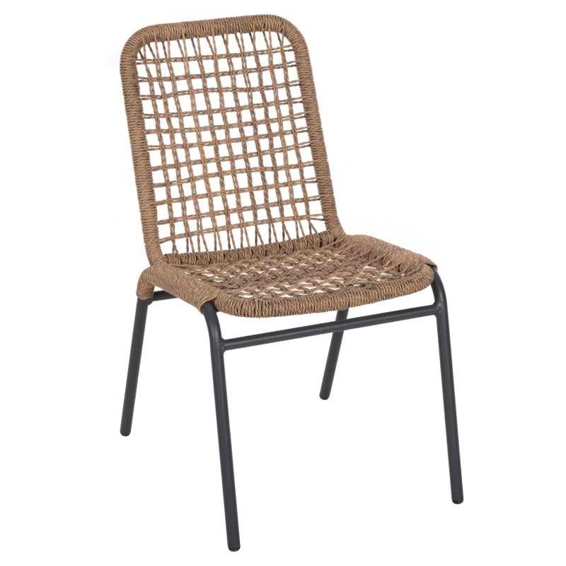 ALUMINUM CHAIR SPANO FK6047 ANTHRACITE FRAME- BEIGE SYNTHETIC RATTAN 46x59x80Hcm. ALUMINUM CHAIR SPANO FK6047 ANTHRACITE FRAME- BEIGE SYNTHETIC RATTAN 46x59x80Hcm.