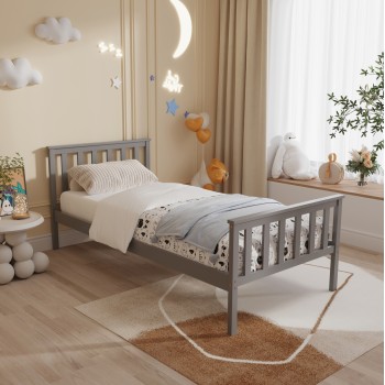 BED GIMLY FK675.05 SOLID PINE WOOD IN GREY FOR MATTRESS 190x90cm. BED GIMLY FK675.05 SOLID PINE WOOD IN GREY FOR MATTRESS 190x90cm.