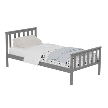 BED GIMLY FK675.05 SOLID PINE WOOD IN GREY FOR MATTRESS 190x90cm.