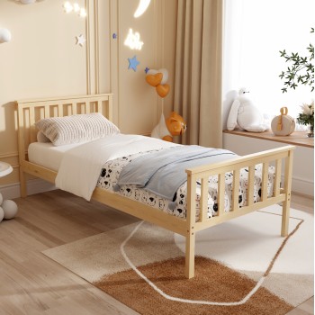 BED GIMLY FK675.01 SOLID PINE WOOD IN NATURAL FOR MATTRESS 190x90cm. BED GIMLY FK675.01 SOLID PINE WOOD IN NATURAL FOR MATTRESS 190x90cm.