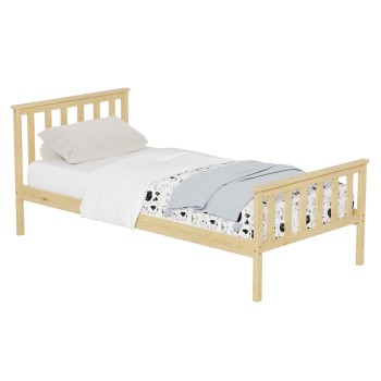 BED GIMLY FK675.01 SOLID PINE WOOD IN NATURAL FOR MATTRESS 190x90cm.