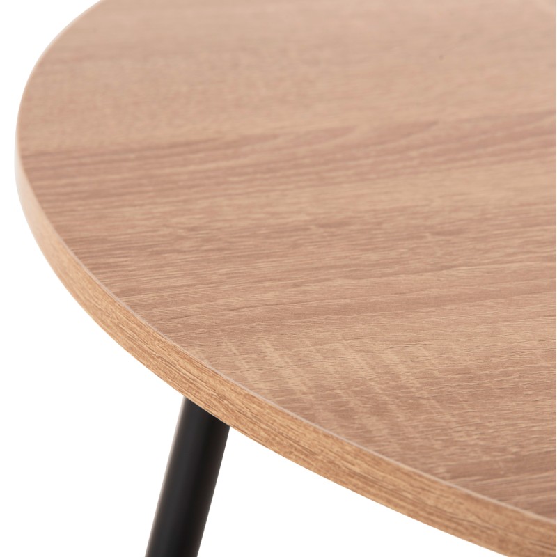 COFFEE TABLES 2PCS ROUND CUPPER FK9878.01 MELAMINE IN SONAMA-BLACK METAL Φ55x45Hcm. COFFEE TABLES 2PCS ROUND CUPPER FK9878.01 MELAMINE IN SONAMA-BLACK METAL Φ55x45Hcm.