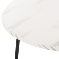 COFFEE TABLES 2PCS ROUND CUPPER FK9878.12 MELAMINE IN WHITE MARBLE-BLACK METAL Φ55x45Hcm.