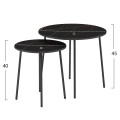 COFFEE TABLES 2PCS ROUND CUPPER FK9878.13 MELAMINE IN BLACK MARBLE-BLACK METAL Φ55x45Hcm.