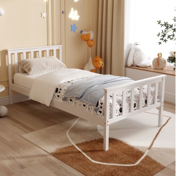 BED GIMLY FK675.03 SOLID PINE WOOD IN WHITE FOR MATTRESS 190x90cm. BED GIMLY FK675.03 SOLID PINE WOOD IN WHITE FOR MATTRESS 190x90cm.