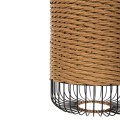 CEILING PENDANT LAMP FK4340 SAND BEIGE PAPER ROPE-BLACK METAL FRAME Φ26x40-120Hcm. CEILING PENDANT LAMP FK4340 SAND BEIGE PAPER ROPE-BLACK METAL FRAME Φ26x40-120Hcm.