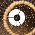 CEILING PENDANT LAMP FK4340 SAND BEIGE PAPER ROPE-BLACK METAL FRAME Φ26x40-120Hcm. CEILING PENDANT LAMP FK4340 SAND BEIGE PAPER ROPE-BLACK METAL FRAME Φ26x40-120Hcm.