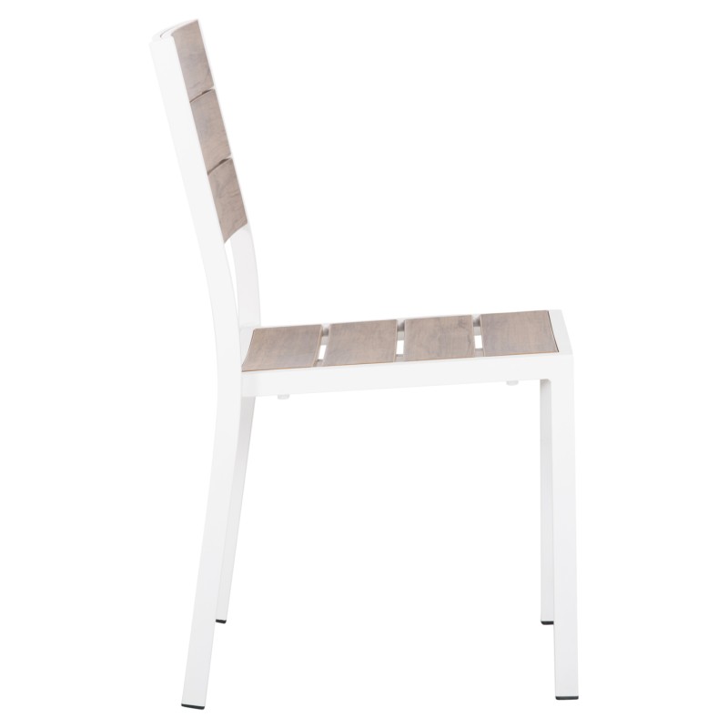 ALUMINUM CHAIR SAGA FK6063.01 WHITE WITH POLYWOOD 46x52x86Hcm. ALUMINUM CHAIR SAGA FK6063.01 WHITE WITH POLYWOOD 46x52x86Hcm.
