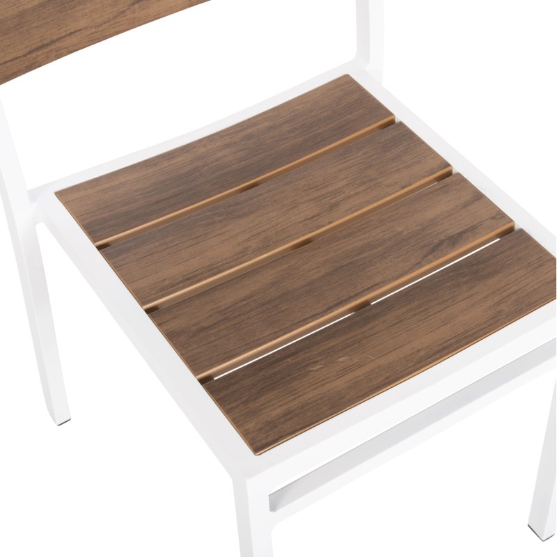 ALUMINUM CHAIR SAGA FK6063.01 WHITE WITH POLYWOOD 46x52x86Hcm. ALUMINUM CHAIR SAGA FK6063.01 WHITE WITH POLYWOOD 46x52x86Hcm.