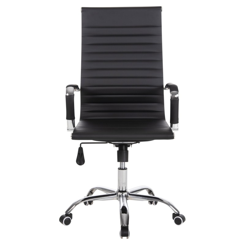 MANAGER'S OFFICE CHAIR BOSS FK1059.31 BLACK PU-CHROMED METAL FRAME AND BASE 53x57x109Hcm. MANAGER'S OFFICE CHAIR BOSS FK1059.31 BLACK PU-CHROMED METAL FRAME AND BASE 53x57x109Hcm.