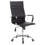 MANAGER'S OFFICE CHAIR BOSS FK1059.31 BLACK PU-CHROMED METAL FRAME AND BASE 53x57x109Hcm.
