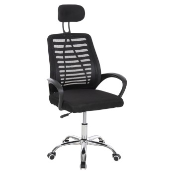 OFFICE CHAIR TRAIL2 FK1193 BLACK MESH-CHROMED METAL LEG 62x59x120Hcm.