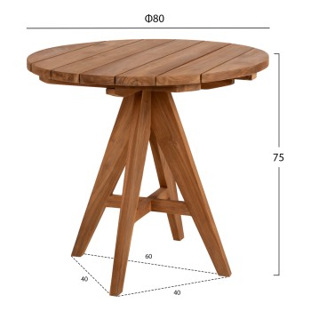 OUTDOOR ROUND TABLE LEO FK9623.11 TEAK WOOD 80x80x75Hcm. OUTDOOR ROUND TABLE LEO FK9623.11 TEAK WOOD 80x80x75Hcm.