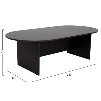 CONFERENCE OVAL DESK SIENNA FK2134.02 MELAMINE IN WENGE 240x120x75Hcm. CONFERENCE OVAL DESK SIENNA FK2134.02 MELAMINE IN WENGE 240x120x75Hcm.