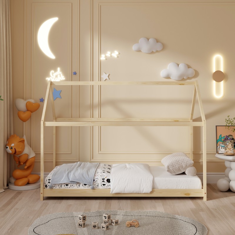 BED FOR KIDS PEPE FK678.01 t.MONTESSORI SOLID PINE WOOD IN NATURAL- 140x70cm. BED FOR KIDS PEPE FK678.01 t.MONTESSORI SOLID PINE WOOD IN NATURAL- 140x70cm.