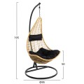 HANGING NEST MILLIE FK5996.04 METAL BLACK-SYNTHETIC RATTAN IN BEIGE Φ95x195Hcm. HANGING NEST MILLIE FK5996.04 METAL BLACK-SYNTHETIC RATTAN IN BEIGE Φ95x195Hcm.