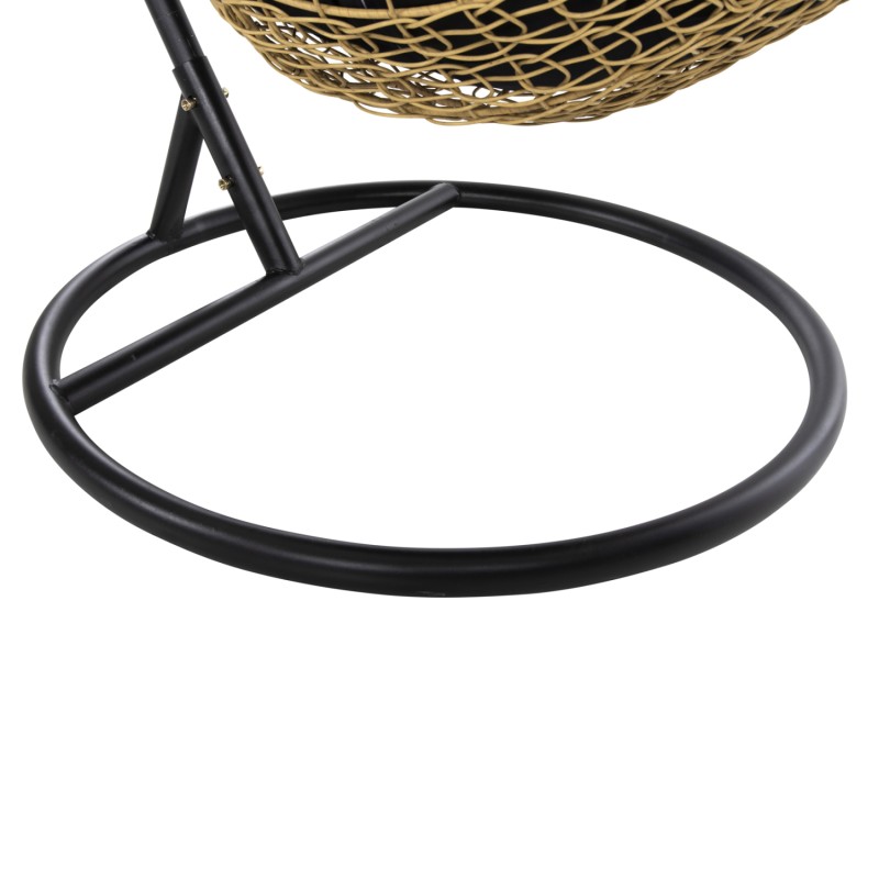 HANGING NEST MILLIE FK5996.04 METAL BLACK-SYNTHETIC RATTAN IN BEIGE Φ95x195Hcm. HANGING NEST MILLIE FK5996.04 METAL BLACK-SYNTHETIC RATTAN IN BEIGE Φ95x195Hcm.