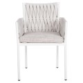ALUMINUM ARMCHAIR MARTIN FK5564.11 WHITE FRAME AND OFF-WHITE SYNTHETIC RATTAN 56x56x80Hcm. ALUMINUM ARMCHAIR MARTIN FK5564.11 WHITE FRAME AND OFF-WHITE SYNTHETIC RATTAN 56x56x80Hcm.