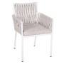 ALUMINUM ARMCHAIR MARTIN FK5564.11 WHITE FRAME AND OFF-WHITE SYNTHETIC RATTAN 56x56x80Hcm.