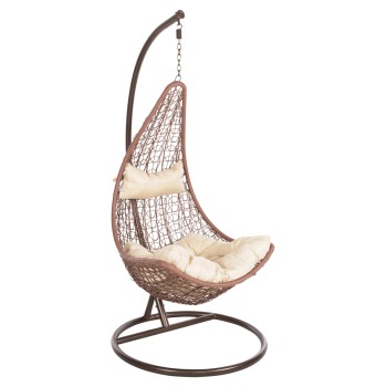 HANGING NEST MILLIE FK5996.05 METAL IN BROWN-SYNTHETIC RATTAN IN BROWN Φ95x195Hcm.