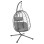 HANGING NEST MILLIE FK5997.10 METAL BASE-SYNTHETIC RATTAN AND CUSHIONS IN GREY 90x75x190Hcm.