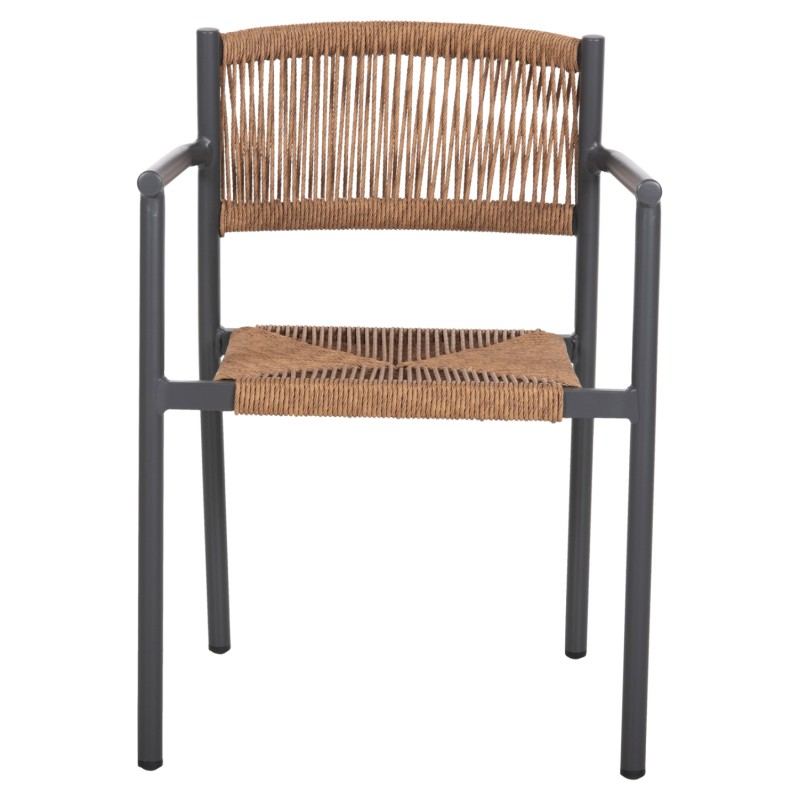 ALUMINUM ARMCHAIR STER FK5786.12 ANTHRACITE-SYNTHETIC RATTAN IN BEIGE 55,5x53x78Hcm. ALUMINUM ARMCHAIR STER FK5786.12 ANTHRACITE-SYNTHETIC RATTAN IN BEIGE 55,5x53x78Hcm.