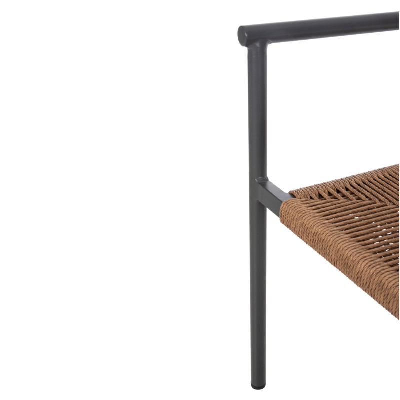 ALUMINUM ARMCHAIR STER FK5786.12 ANTHRACITE-SYNTHETIC RATTAN IN BEIGE 55,5x53x78Hcm. ALUMINUM ARMCHAIR STER FK5786.12 ANTHRACITE-SYNTHETIC RATTAN IN BEIGE 55,5x53x78Hcm.