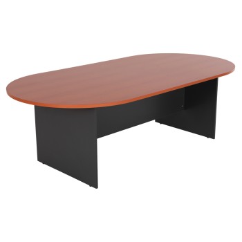 CONFERENCE OVAL DESK SIENNA FK2134.03 MELAMINE IN ANTHRACITE-TOP IN CHERRY 240x120x75Hcm.