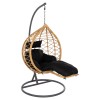 SINGLE HANGING NEST WITH FOOTREST GRACIE FK5755.02 BEIGE SYNTHETIC RATTAN-GREY STEEL FRAME Φ104x200Hcm.