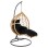 SINGLE HANGING NEST WITH FOOTREST GRACIE FK5755.02 BEIGE SYNTHETIC RATTAN-GREY STEEL FRAME Φ104x200Hcm.