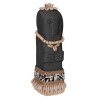 TABLE STATUETTE SUMBA FK4310 MADE OF BLACK PARAS STONE-BEADS-SEAGRASS ROPE 8x8x21Hcm.