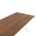 ALUMINUM RECTANGULAR TABLE TAWNEE FK6039.02 WHITE COLOR-POLYWOOD IN NATURAL WOOD 219,5x89,5x73Hcm. ALUMINUM RECTANGULAR TABLE TAWNEE FK6039.02 WHITE COLOR-POLYWOOD IN NATURAL WOOD 219,5x89,5x73Hcm.