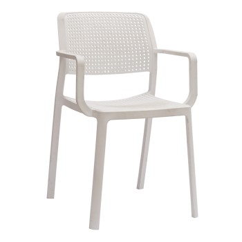 ARMCHAIR OUTDOOR COMFEE FK6102.01 POLYPROPYLENE IN WHITE 54x57x83H cm.