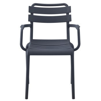 POLYPROPYLENE ARMCHAIR PHILLY FK6123.03 GREY 58.5x49x83.5Hcm.