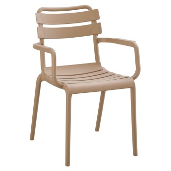 POLYPROPYLENE ARMCHAIR PHILLY FK6123.06 BEIGE 58.5x49x83.5Hcm.