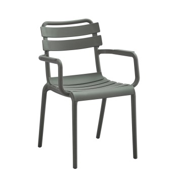 POLYPROPYLENE ARMCHAIR PHILLY FK6123.04 OLIVE GREEN 58.5x49x83.5Hcm.