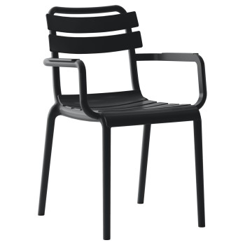 POLYPROPYLENE ARMCHAIR PHILLY FK6123.02 BLACK 58.5x49x83.5Hcm.