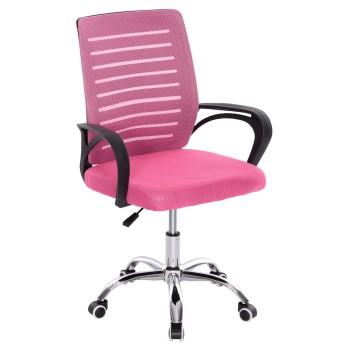 OFFICE CHAIR TRAIL FK1192.35 PINK MESH-CHROMED METAL LEG 62x51x98Hcm.