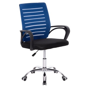 OFFICE CHAIR TRAIL FK1192.36 BLUE & BLACK MESH-CHROMED METAL LEG 62x51x98Hcm.
